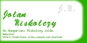 jolan miskolczy business card