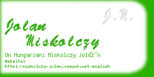 jolan miskolczy business card